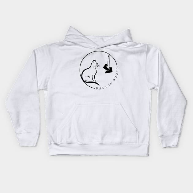 Puss In Boots logo Kids Hoodie by Micapox